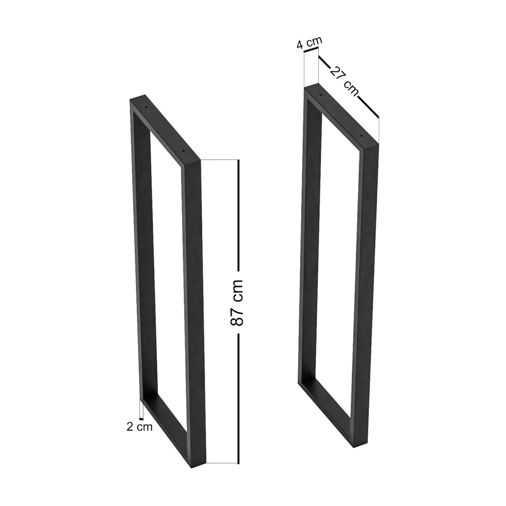 Set di 2 Gambe Kauniainen per Mobili Fai da Te Altezza 87 cm Acciaio Nero [en.casa] 