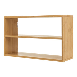 Scaffale da Parete Gol con 2 Scomparti 50 x 15 x 30 cm Bambù Naturale [en.casa] 