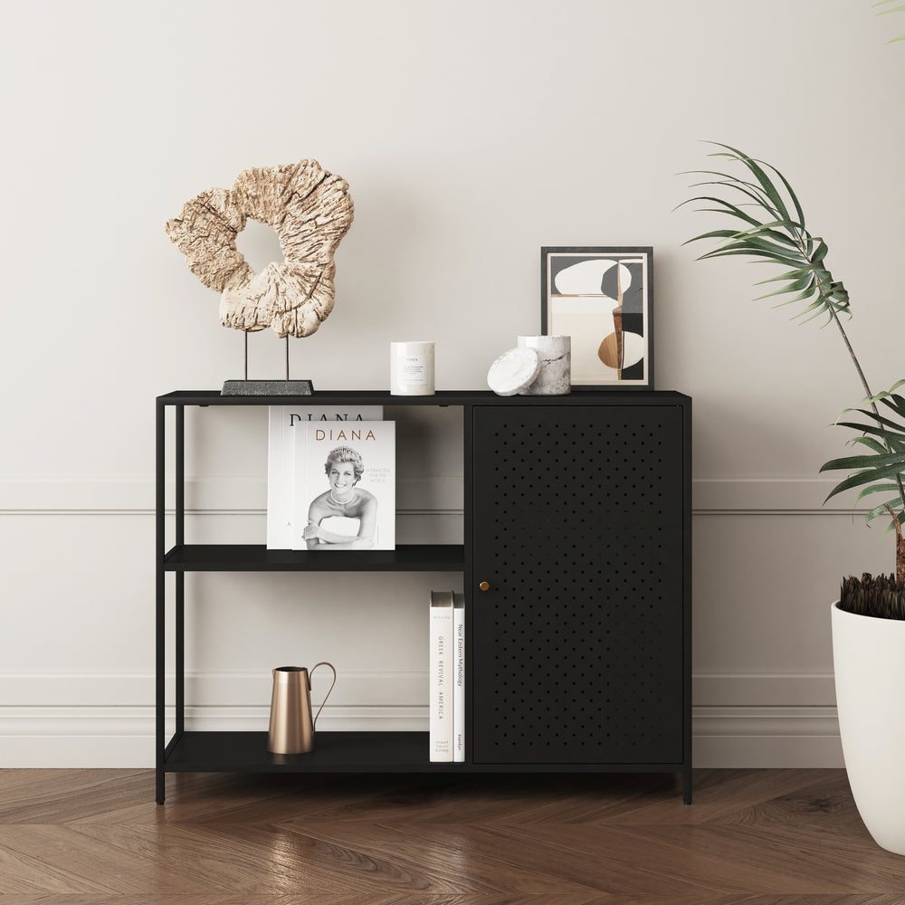Étagère d’armoire Viitasaari métal noir [en.casa] - premiumXL