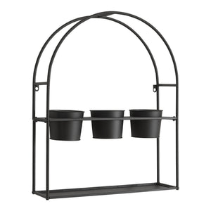 Portapiante Arcuato da Parete Merikarvia 65 x 52 x 15 cm Nero [en.casa] 