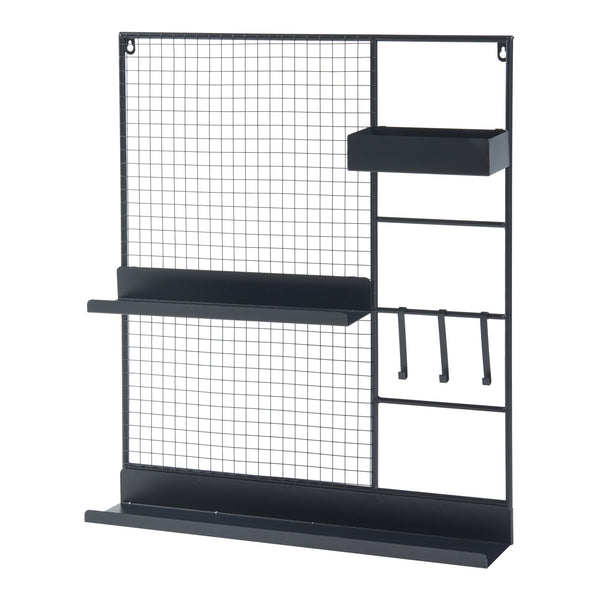 Grille murale Westre métal 70 x 60 x 11 cm noir [en.casa]