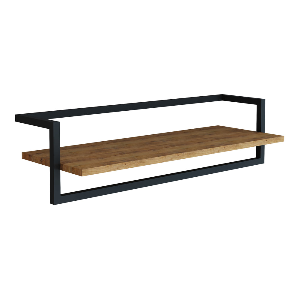Porte-manteau mural Evje 80x30x20cm couleur bois/noir [en.casa] - premiumXL