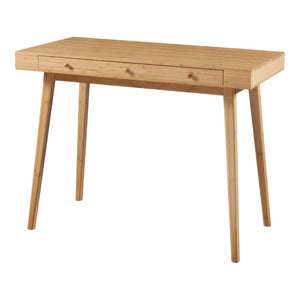 Bureau Hässleholm avec 3 tiroirs bambou 100 x 50 x 75 cm naturel [en.casa]