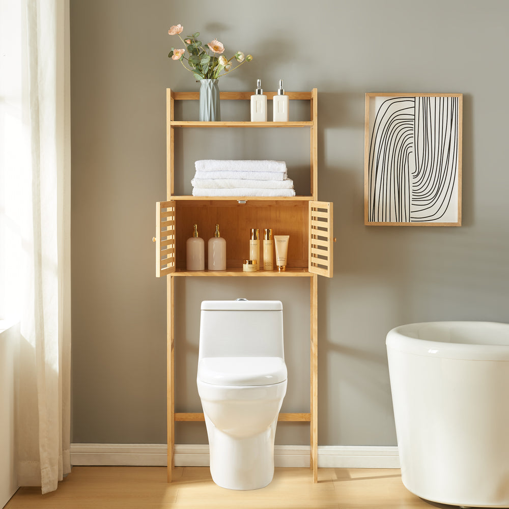 Étagère de salle de bain Haugesund 158x60x26 cm bambou [en.casa] - premiumXL