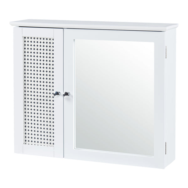 Armadietto Pensile Karlsøy per Bagno con Anta a Specchio - Bianco [en.casa]
