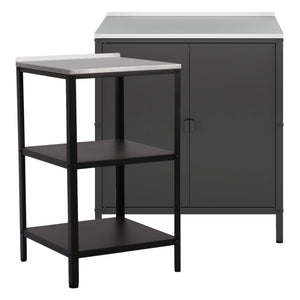 Outdoorset Bolognano Standregal und Schrank Schwarz, matt [casa.pro]
