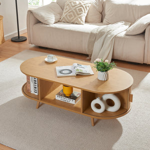 Table basse Nordkapp bambou 120 x 55 x 40 cm naturel [en.casa]