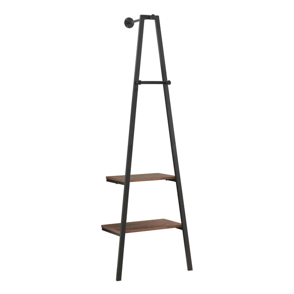 Wandgarderobe Bjørnafjorden Stahl Schwarz / Walnuss-Optik [en.casa]