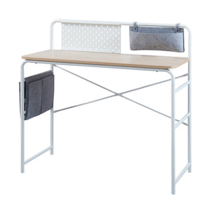 Bureau Dyrøy 98 x 98 x 46 cm blanc effet chêne gris [en.casa]
