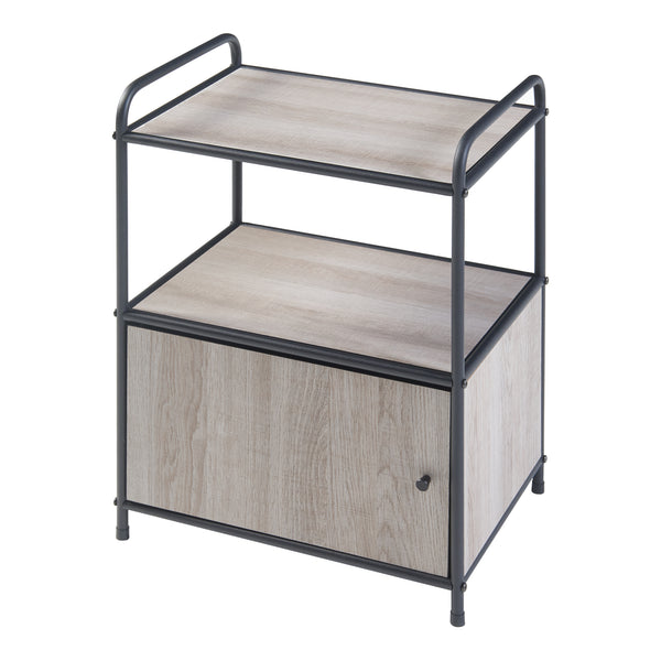 Beistelltisch Gulen Schwarz/Eiche-Optik [en.casa]