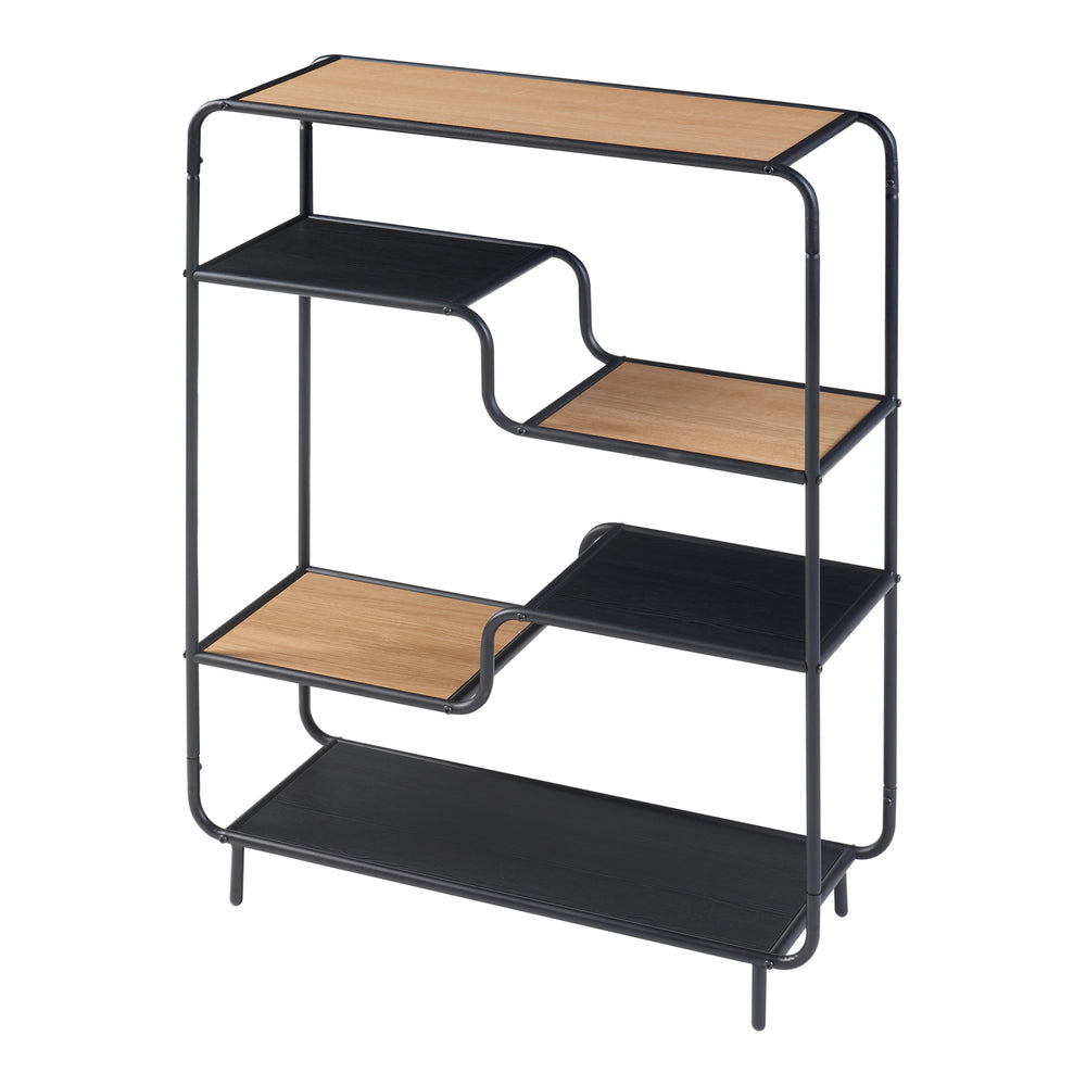 Étagère Kristiansand 101x80x30 cm Noir/Chêne - Aspect [en.casa] - premiumXL