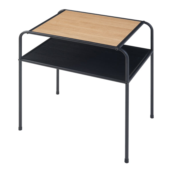 Beistelltisch Krødsherad 55x51x36cm Schwarz/Eiche [en.casa]