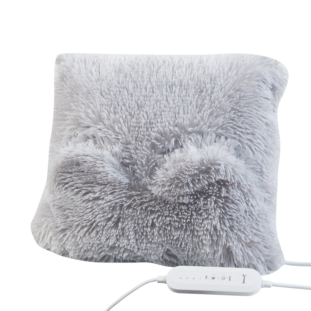 Cuscino Elettrico Capurso Termoforo 40 x 40 cm in Tessuto Peluche Grigio [en.casa] 