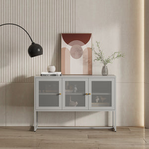 Buffet Sund acier 120 x 40 x 80 cm gris [en.casa]