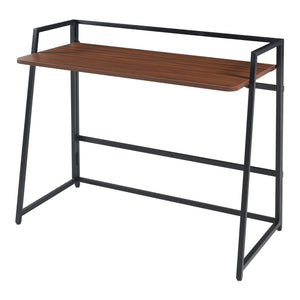 Klappbarer Schreibtisch Ringerike 104,5x53x85,5cm Schwarz/Walnuss [en.casa]