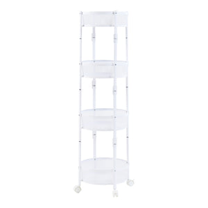Chariot de service Sørreisa avec 4 étagères acier 123 x 38 cm blanc [en.casa]