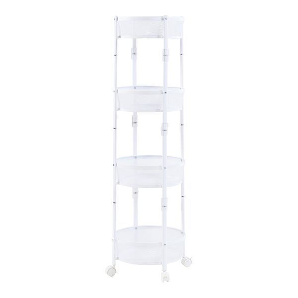 Chariot de service Sørreisa avec 4 étagères acier 123 x 38 cm blanc [en.casa]