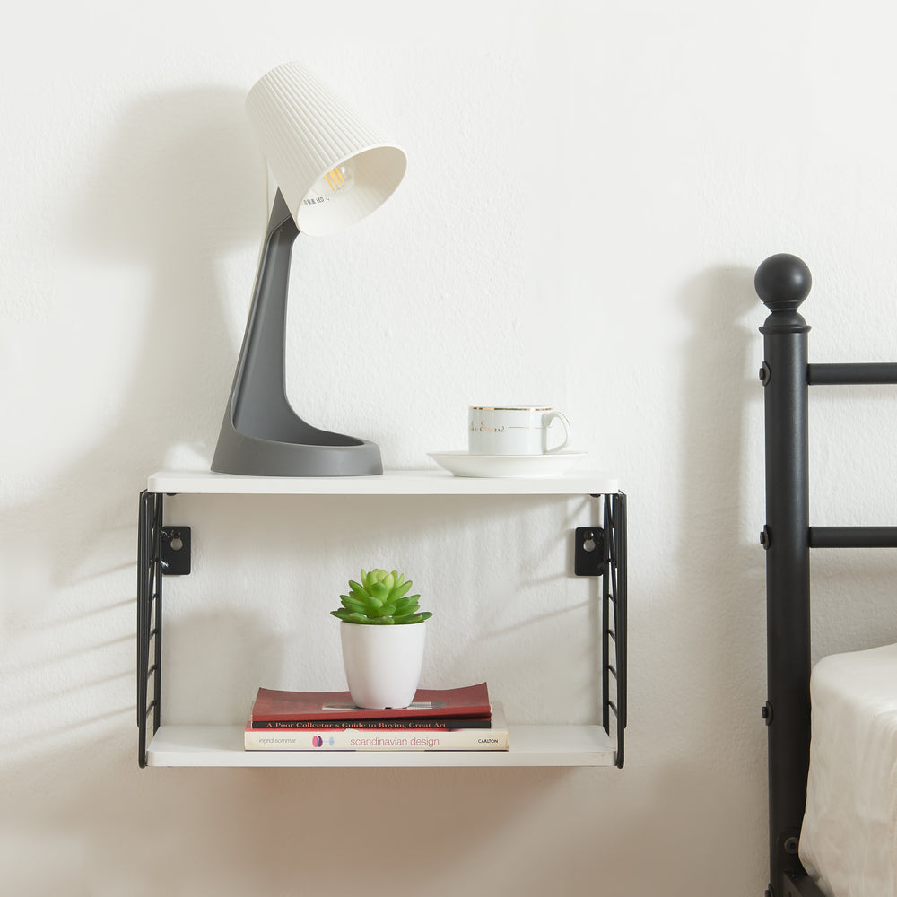 Mensola da parete Moss 39x18x23 cm Nero/Bianco [en.casa] - premiumXL