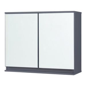 Mobiletto da Parete Overath per Bagno con 2 Ante a Specchio 50x60x20 cm - Grigio [en.casa]