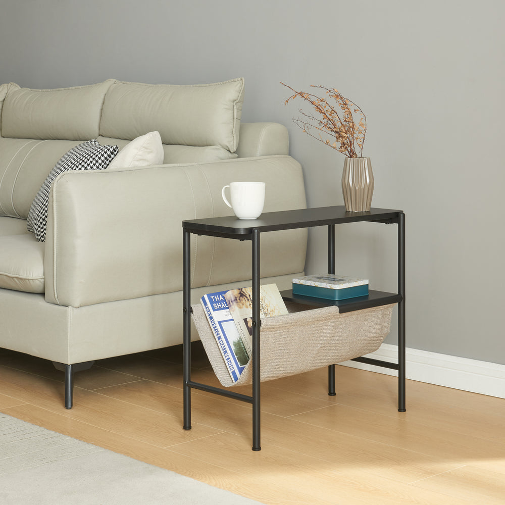 Tavolino Samnanger 60x28x53cm Nero [en.casa] - premiumXL