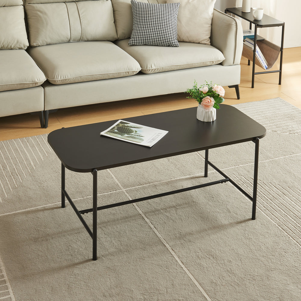Tavolino da salotto Samnanger 110x50x45cm Nero [en.casa] - premiumXL
