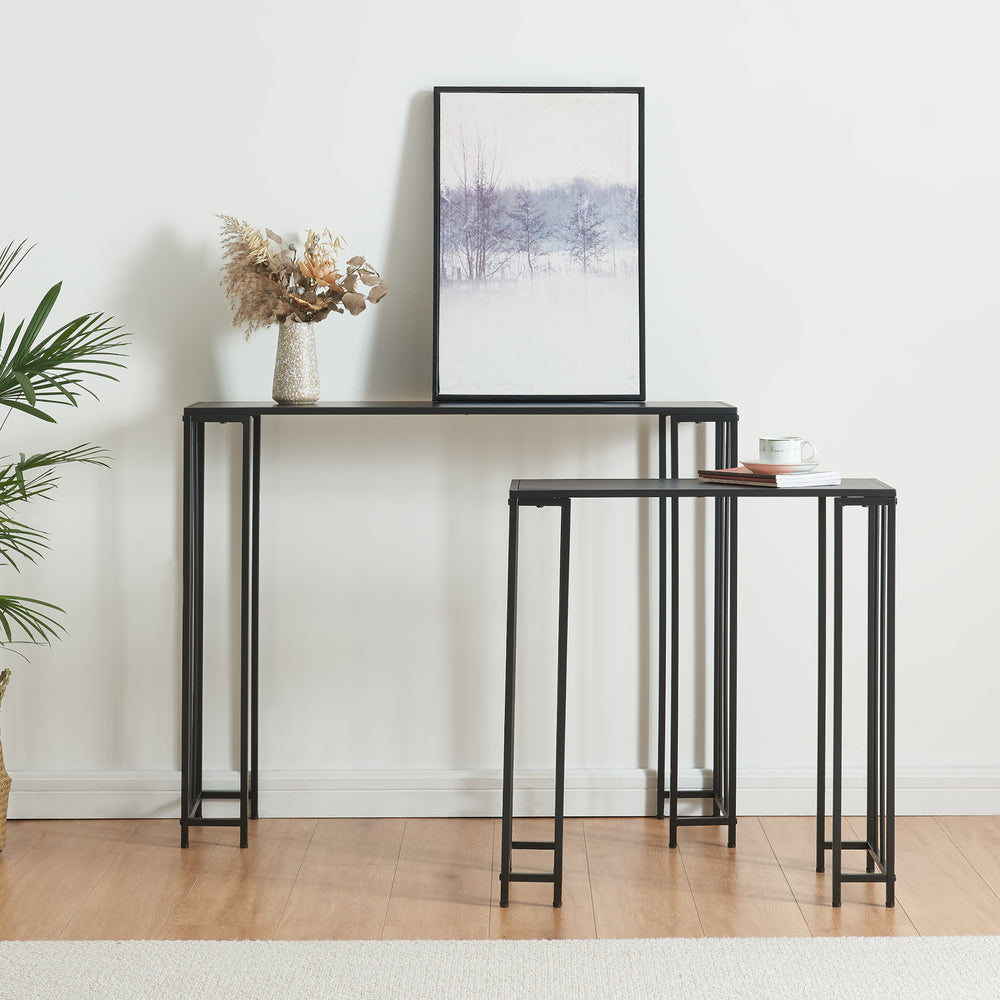 Consolle Ørsta set da 2 nero [en.casa] - premiumXL
