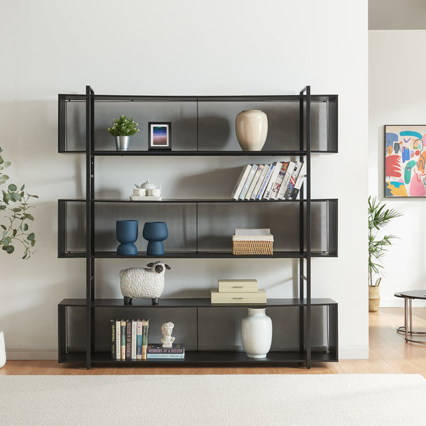 Étagère autoportante Randaberg 180 x 180 x 33 cm noir [en.casa]