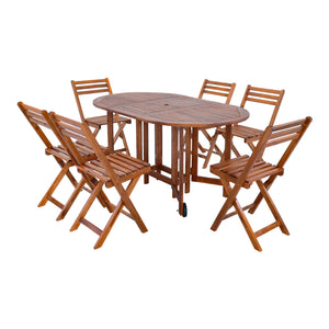 Set da Pranzo per Esterno Acerenza in Legno di Acacia Certificato FSC® [en.casa] 