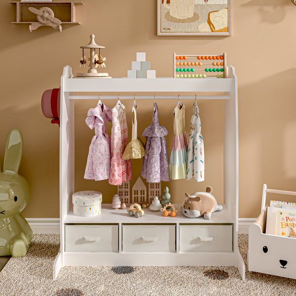 Penderie pour enfants Moskenes 107 x 95 x 61 cm blanc [en.casa]