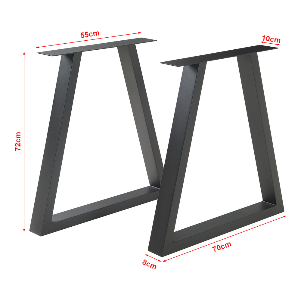 Piètement de table lot de 2 Lyngby 72x55/70cm noir [en.casa] - premiumXL