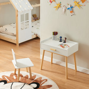 Ensemble de bureau et chaise pour enfants Skjervøy naturel blanc [en.casa]