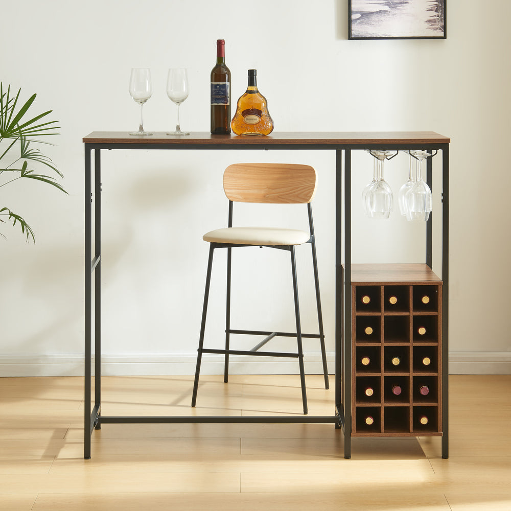 Bartisch Trøndelag 120x40x105 cm mit Weinregal für 15 Flaschen [en.casa] - premiumXL