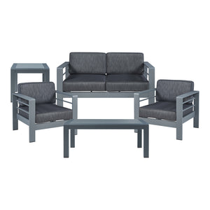 Salon de jardin 5 pièces Avise anthracite gris foncé casa.pro