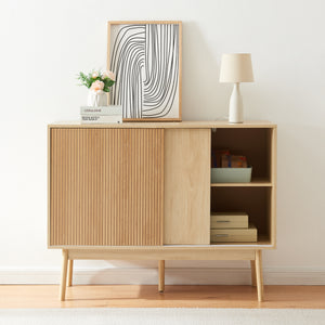 Buffet Landskrona 90 x 115 x 40 cm effet chêne [en.casa]