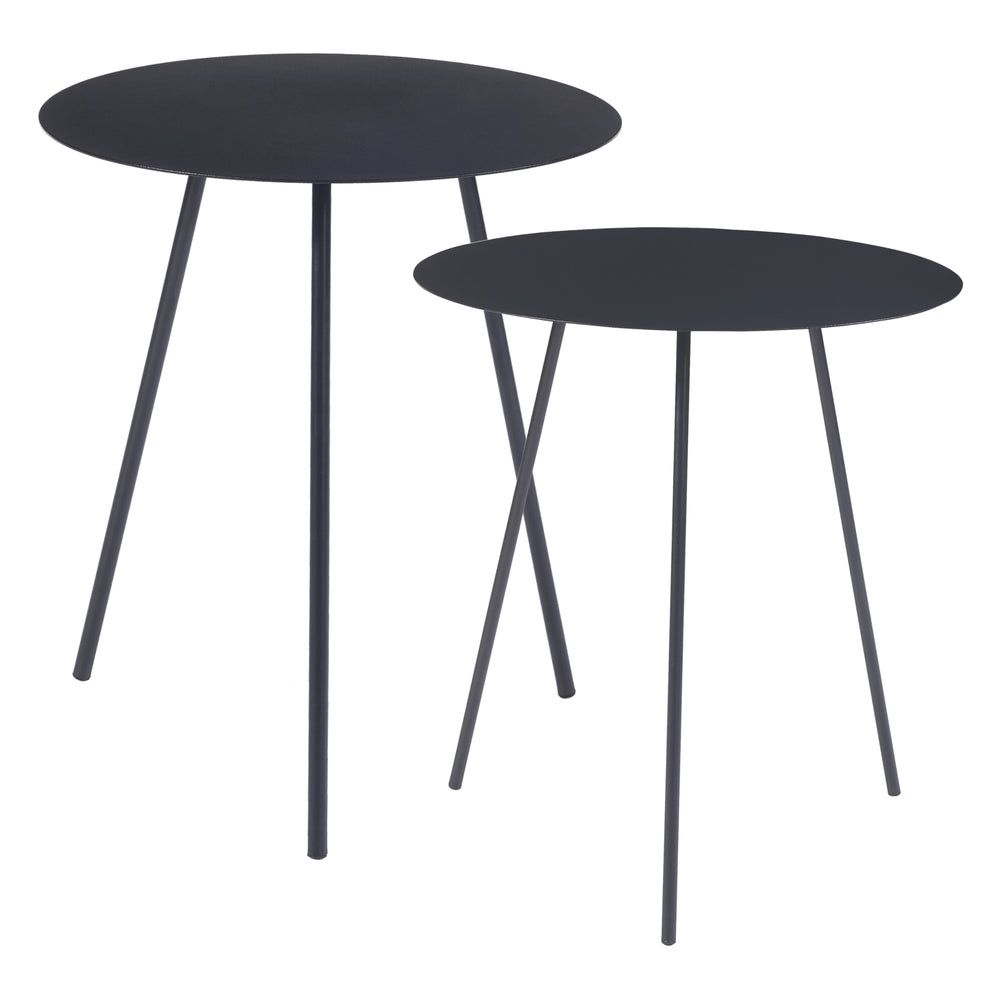 Lot de 2 tables d'appoint Sula de tailles différentes noir [en.casa]
