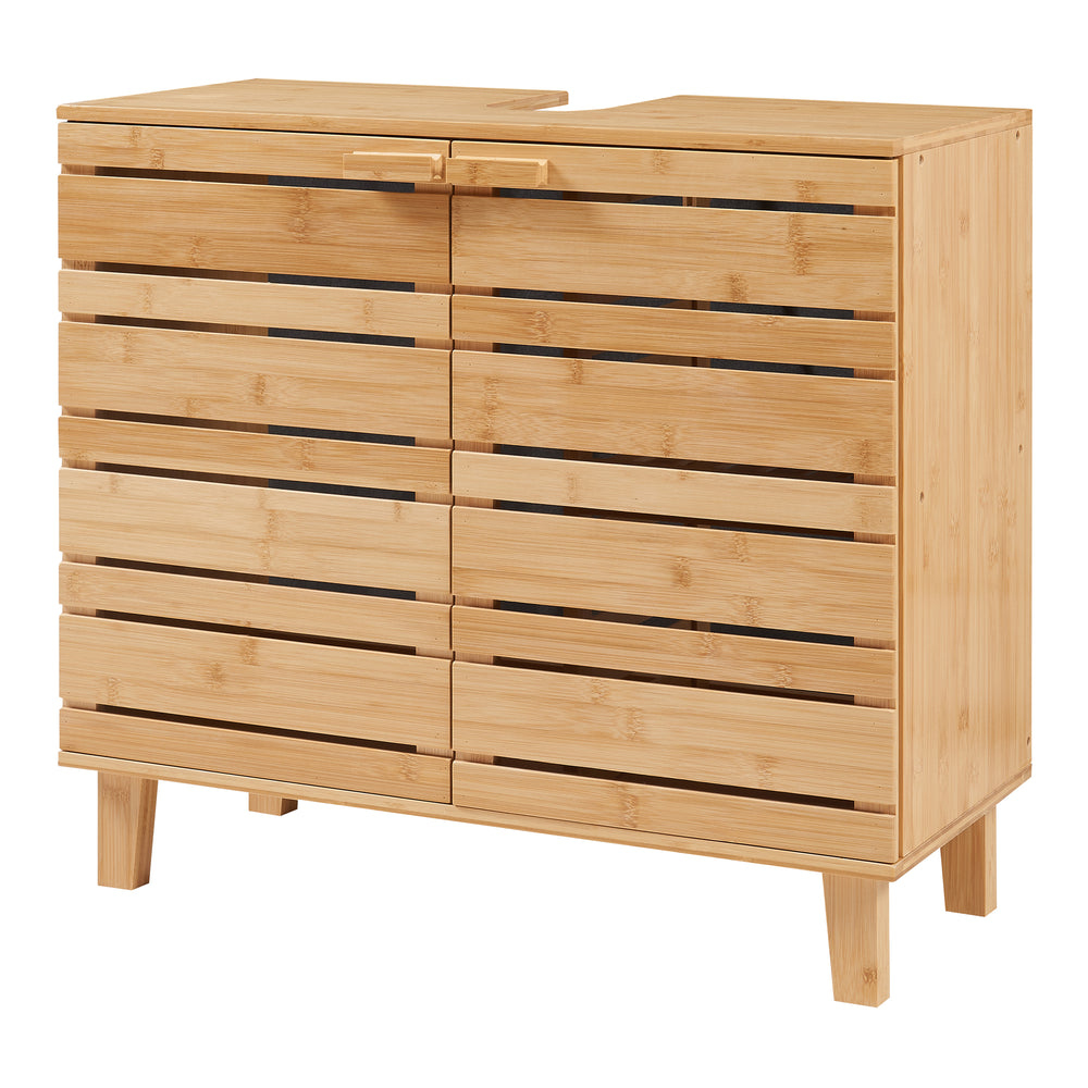 Meuble sous-vasque Epind bambou 60 x 66 x 30 cm naturel [en.casa]