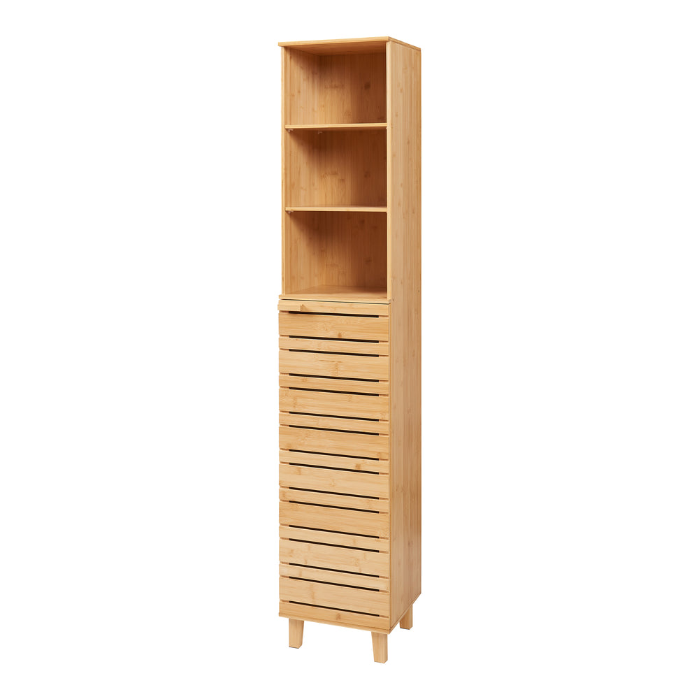 Armoire haute Epind 180x33x30 cm bambou [en.casa] - premiumXL