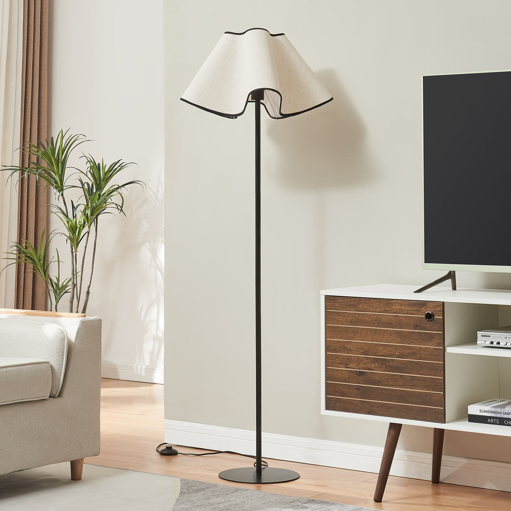 Lampada da terra Ashton 153cm Nero/Bianco [lux.pro] - premiumXL