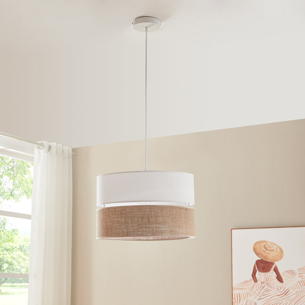 Suspension Barton blanc / effet lin lux.pro 