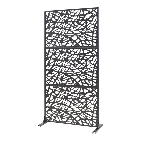 Cloison de séparation Poskind acier 200 x 100 x 50 cm noir casa.pro 