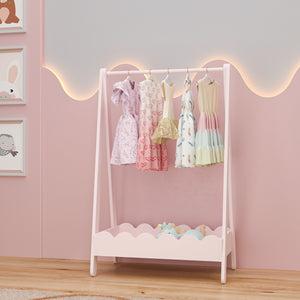Portemanteau pour enfants Vestnes 99 x 66 x 38 cm rose [en.casa]