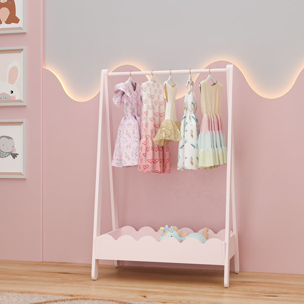 Portemanteau pour enfants Vestnes 99 x 66 x 38 cm rose [en.casa]
