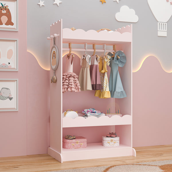 Guardaroba Vestnes per Cameretta con Specchio - Rosa [en.casa]