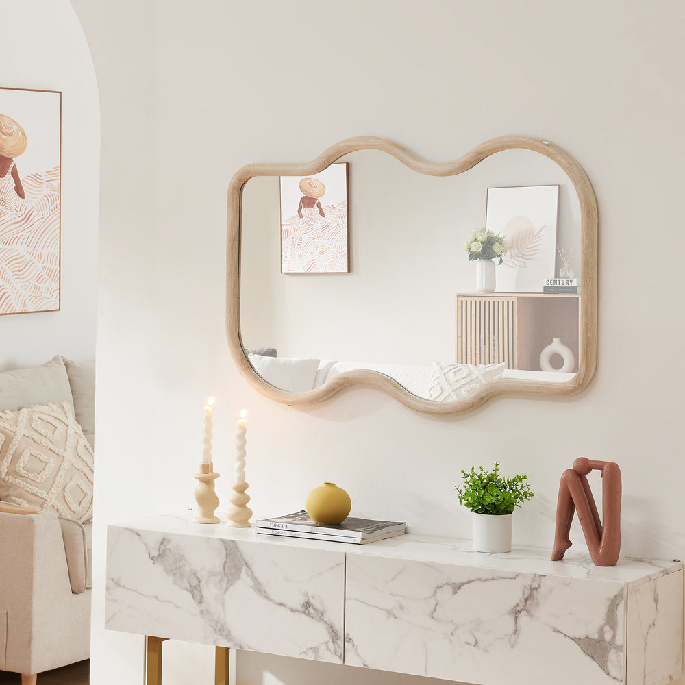 Miroir mural Bellerirnu 90x60 cm Sonoma - aspect chêne [en.casa] - premiumXL