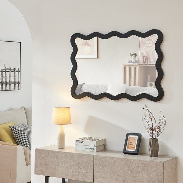 Wandspiegel Koster 90x60 cm Schwarz [en.casa]