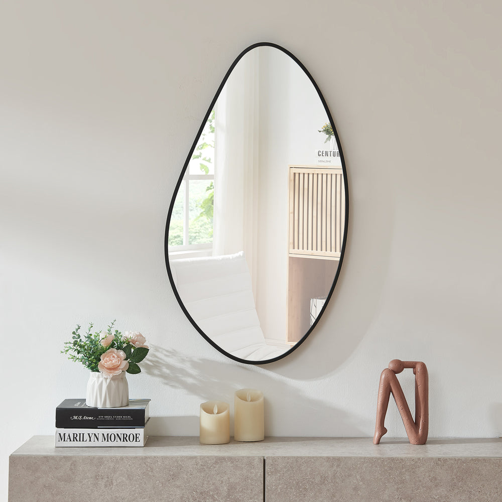 Miroir mural Orland 82x46 cm Noir [en.casa] - premiumXL