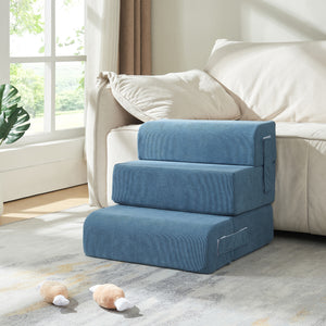 Escalier pour animaux Joelerhatra 45 x 50 x 45 cm bleu [en.casa]