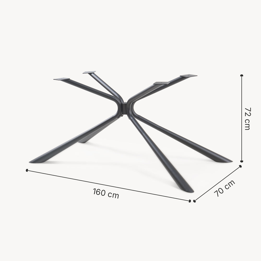 Struttura per tavolo Havosanlurg acciaio 160x70x72 cm nero [en.casa] - premiumXL