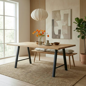 Set di 2 Gambe Hullem per Mobili 'Fai da Te' con Profili Ovali in Acciaio 72 x 70 x 10 cm - Nero [en.casa]