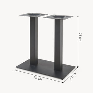 Piétement de table Vadejord acier laqué 70 x 40 x 73 cm noir [en.casa]